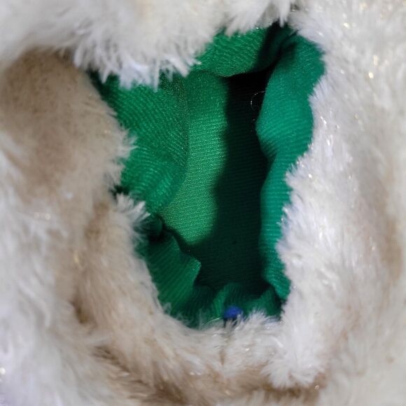 Dan Dee ELF Slippers Fuzzy Gold Silver 2018 Christmas Sequin Men Women L/XL 9-11 - Picture 7 of 14